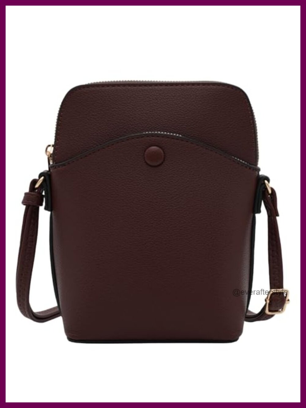 Vegan Leather Small Crossbody Bag Gold Hardware Adjustable Strap